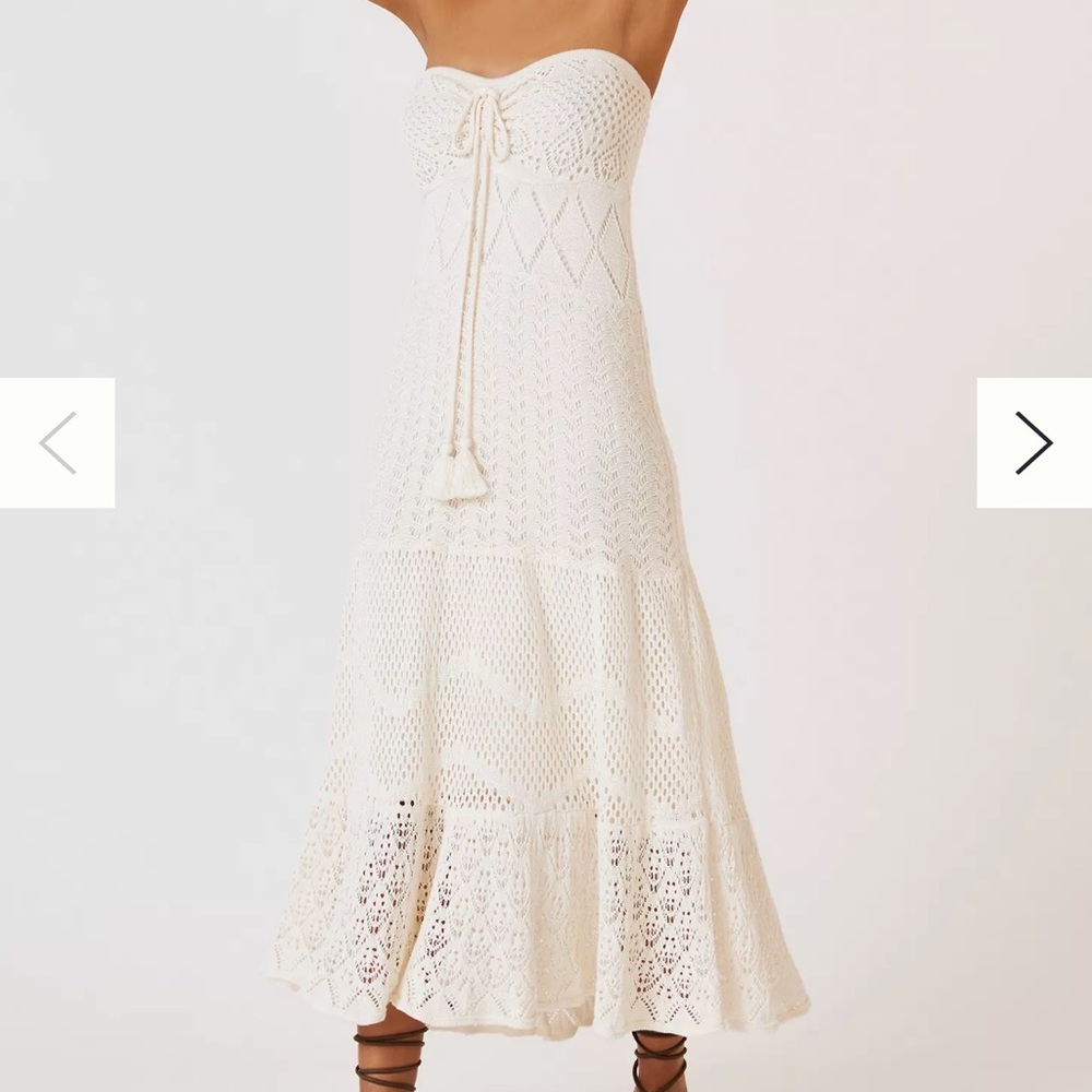 Farm for Anthropologie Crochet Maxi Dress